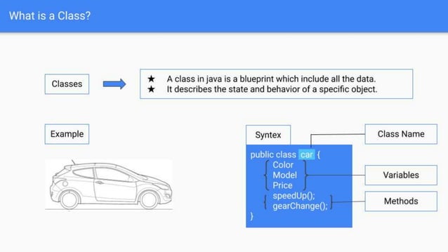 Classes in Java variables methods constructor | PPT