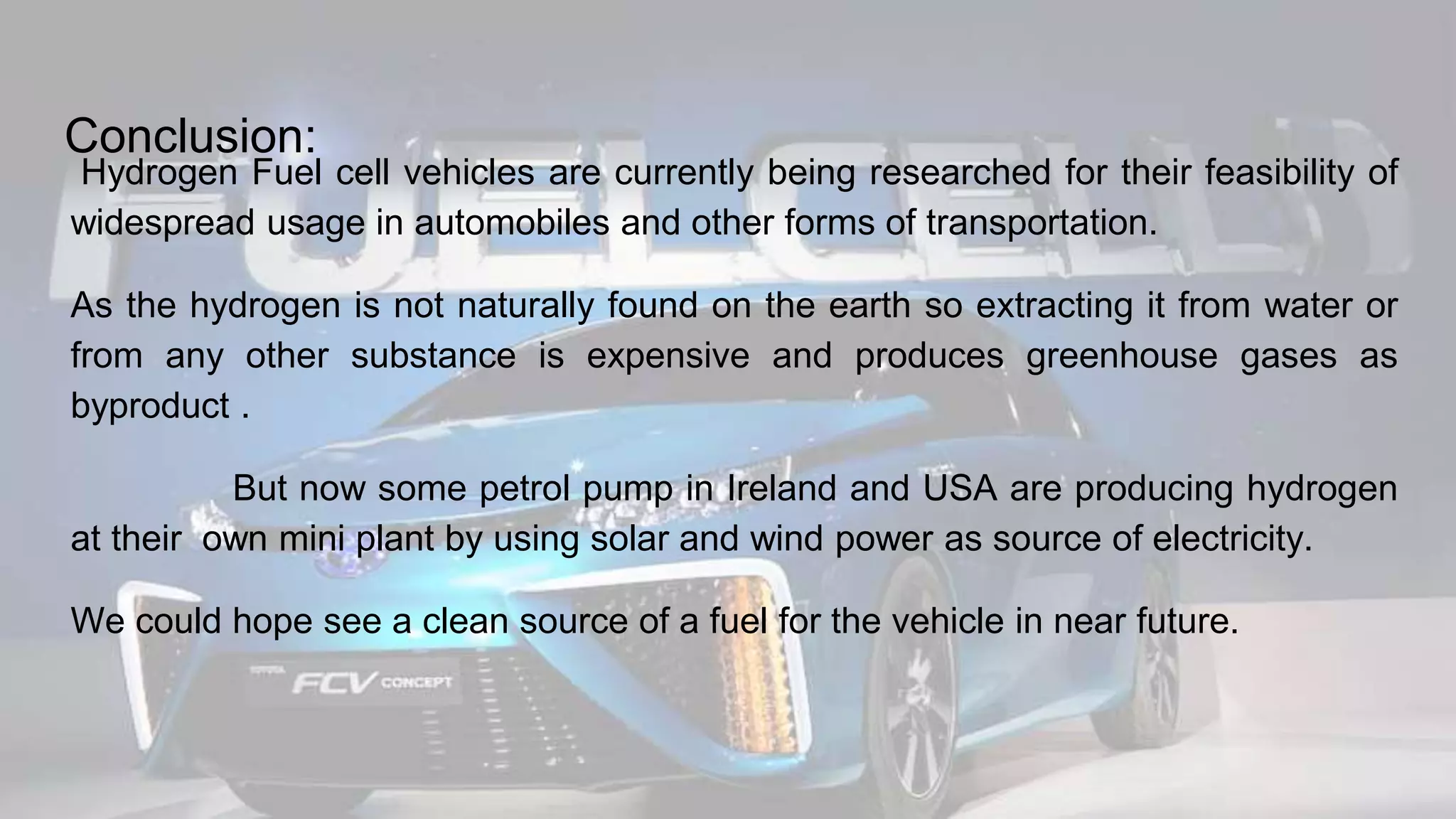 Hydrogen fuel cell cars | PPTX