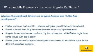Which mobile Framework to choose: Angular Vs. Flutter?