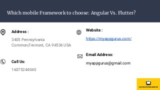 Which mobile Framework to choose: Angular Vs. Flutter?