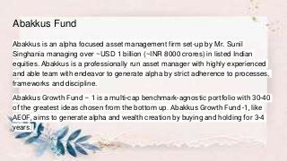 Abakkus Fund - Sunil Singhania Portfolio | PPTX