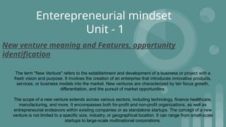 New Venture Meaning and Features & Opportunity Identification.pptx