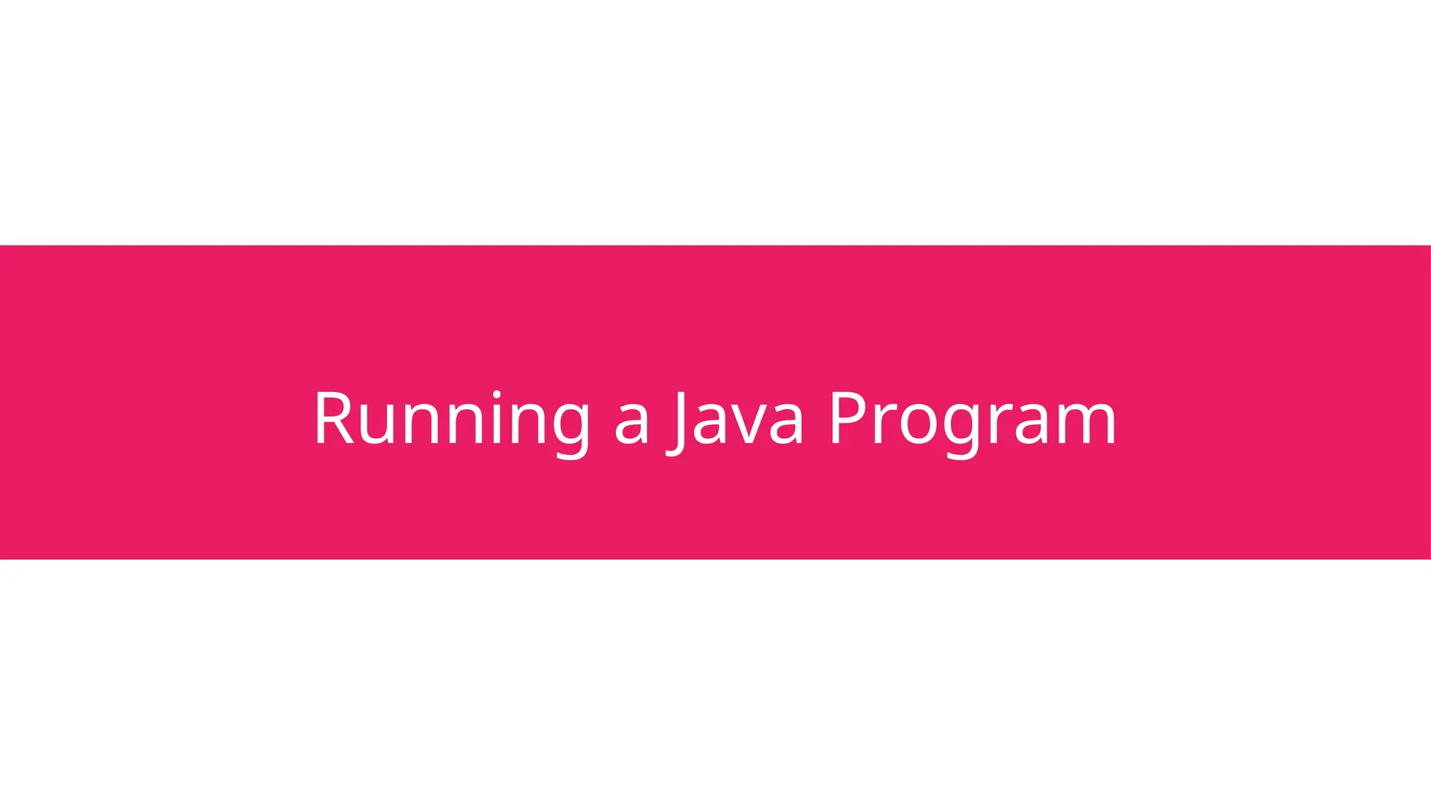 Running a Java Program
 