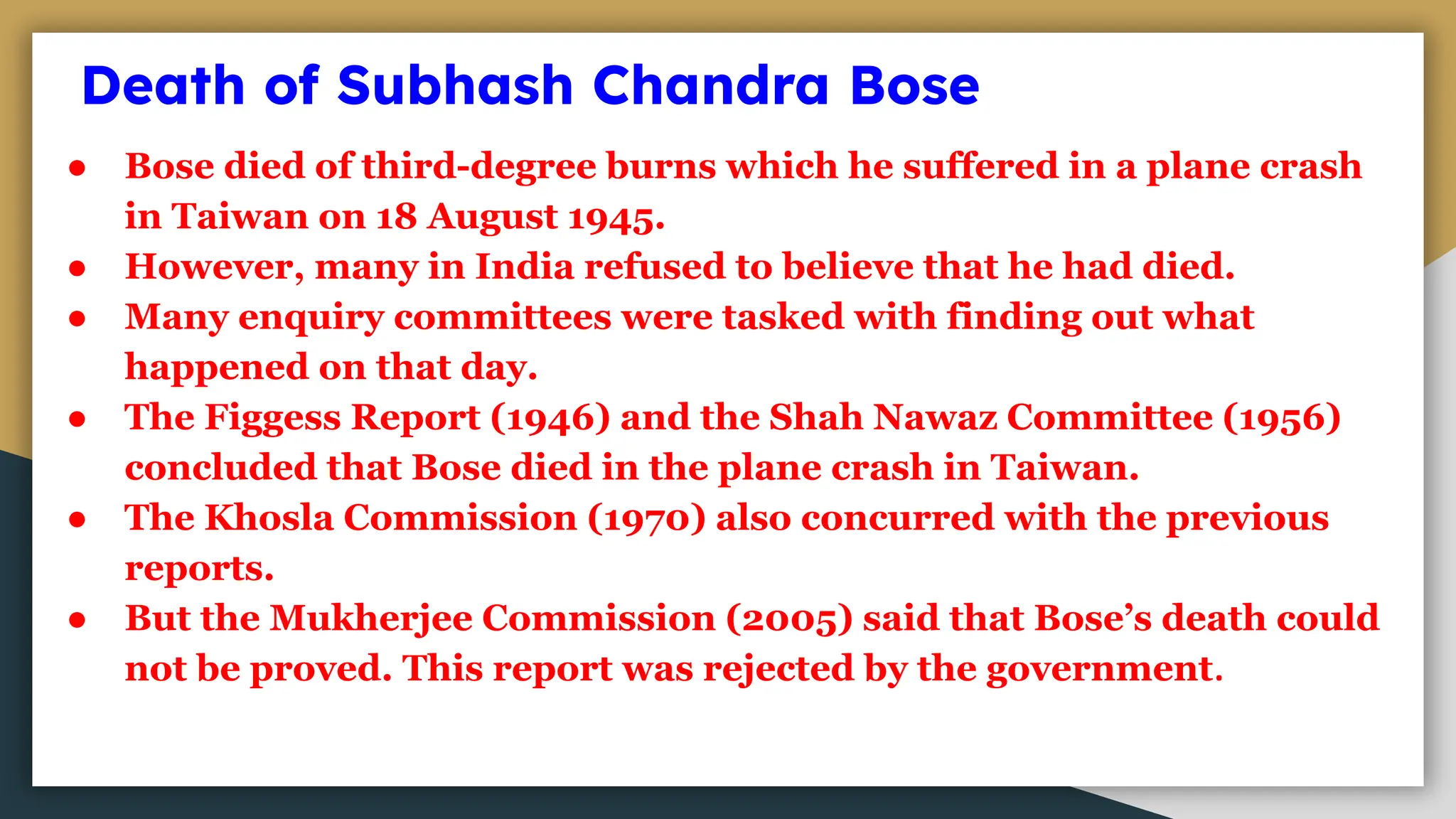 Biography of subhash chandra bose and education details | PPT