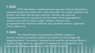 Crop Stimulation models and their uses for optimization of Agricultural ...