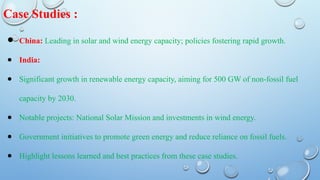 Renewable Energy Generation and Policy for Climate Change Mitigation | PPTX