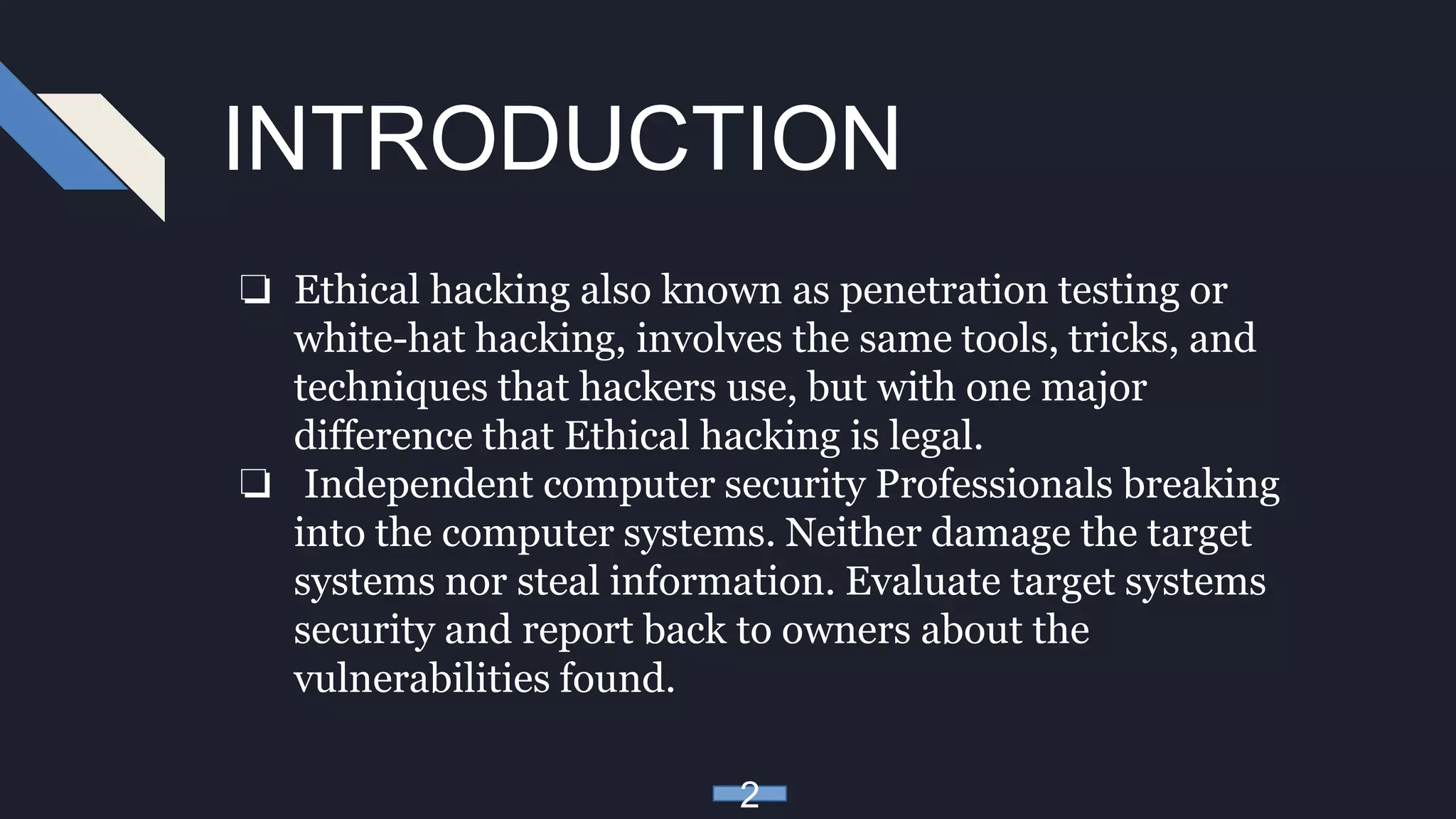 ETHICAL HACKING PRESENTATION | PPT