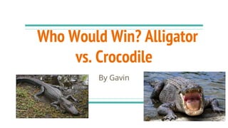 Who Would Win? Alligator
vs. Crocodile
By Gavin
 