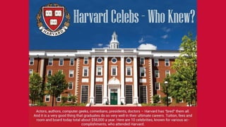Harvard Celebrities - Who Knew Them?