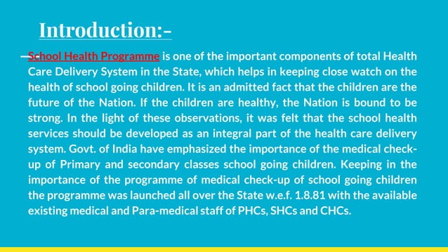 Role Of School Teacher In School Health Programme