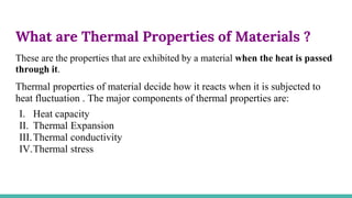 Thermal properties of Materials | PPT