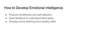 Understanding Emotional Intelligence - Benefits and Understanding | PDF