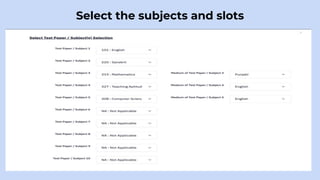 Select the subjects and slots
 