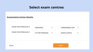 Select exam centres
.
 