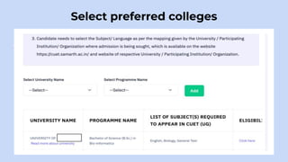 Select preferred colleges
.
 