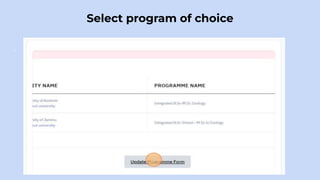 Select program of choice
.
 