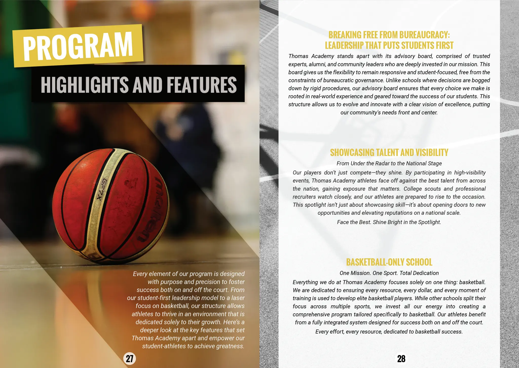 Thomas Academy Basketball Program Guide 2024