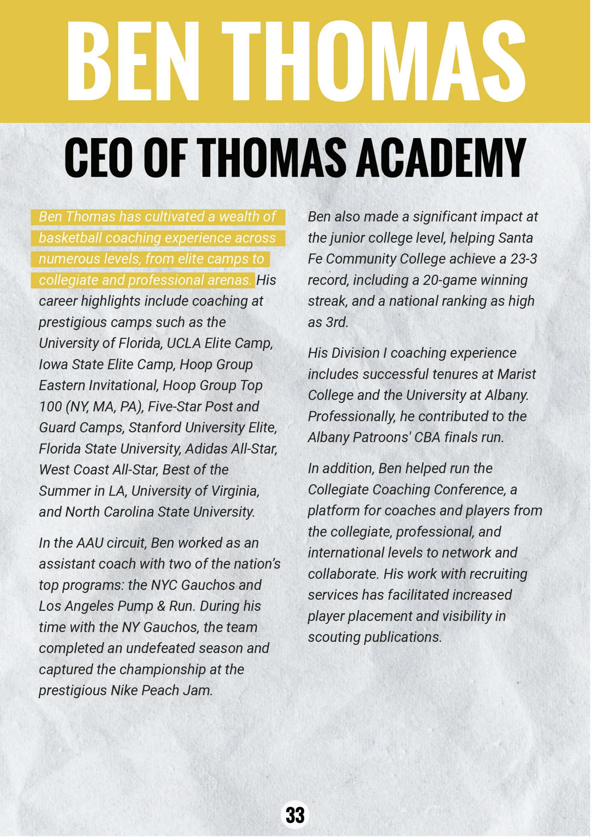 Thomas Academy Basketball Program Guide 2024