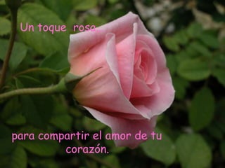 Un toque  rosa... para compartir el amor de tu  corazón. 