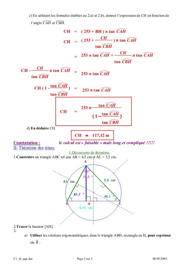 Un triangle quelconque