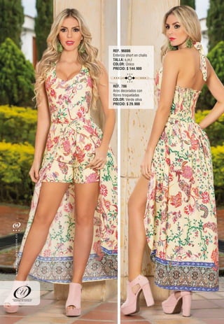REF. 96886
Enterizo short en chalis
TALLA: s,m,l
COLOR: Único
PRECIO: $ 144.900
REF. 786
Aros decorados con
flores troqueladas
COLOR: Verde oliva
PRECIO: $ 29.900
60
oc.evisulcxelausunu.www
 
