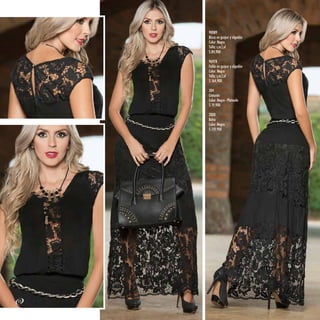 90089
Blusa en guipur y algodón
Color: Negro
Talla: s,m,l,xl
$ 84,900
96978
Falda en guipur y algodón
Color: Negro
Talla: s,m,l,xl
$ 164,900
304
Cinturón
Color: Negro - Plateado
$ 19,900
2000
Bolso
Color: Negro
$ 119,900
22
 