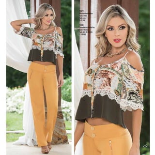 90079
Blusa en rayón yoryu
Color: Único
Talla: s,m,l
$ 82,900
94388
Pantalón en olán de lino
Color: Mostaza
Talla: 6,8,10,12,14,16
$ 119,900
35
 
