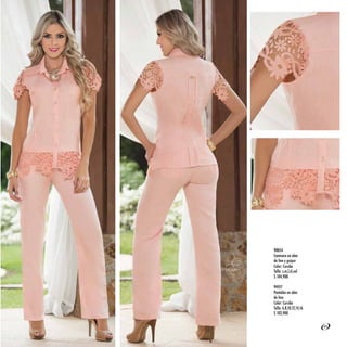 90054
Camisero en olan
de lino y guipur
Color: Curuba
Talla: s,m,l,xl,xxl
$ 104,900
94417
Pantalón en olán
de lino
Color: Curuba
Talla: 6,8,10,12,14,16
$ 102,900
45
 