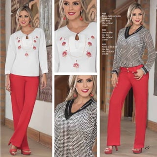 90088
Blusa en algodón con bordado
(No incluye top)
Color: Blanco
Talla: s,m,l,xl,xxl
$ 94,900
99782
Camisa en chifón
Color: Único
Talla: s,m,l,xl,xxl
$ 79,900
94399
Pantalón en olán de lino
Color: Rojo
Talla. 8,10,12,14,16
$ 104,900
55
 