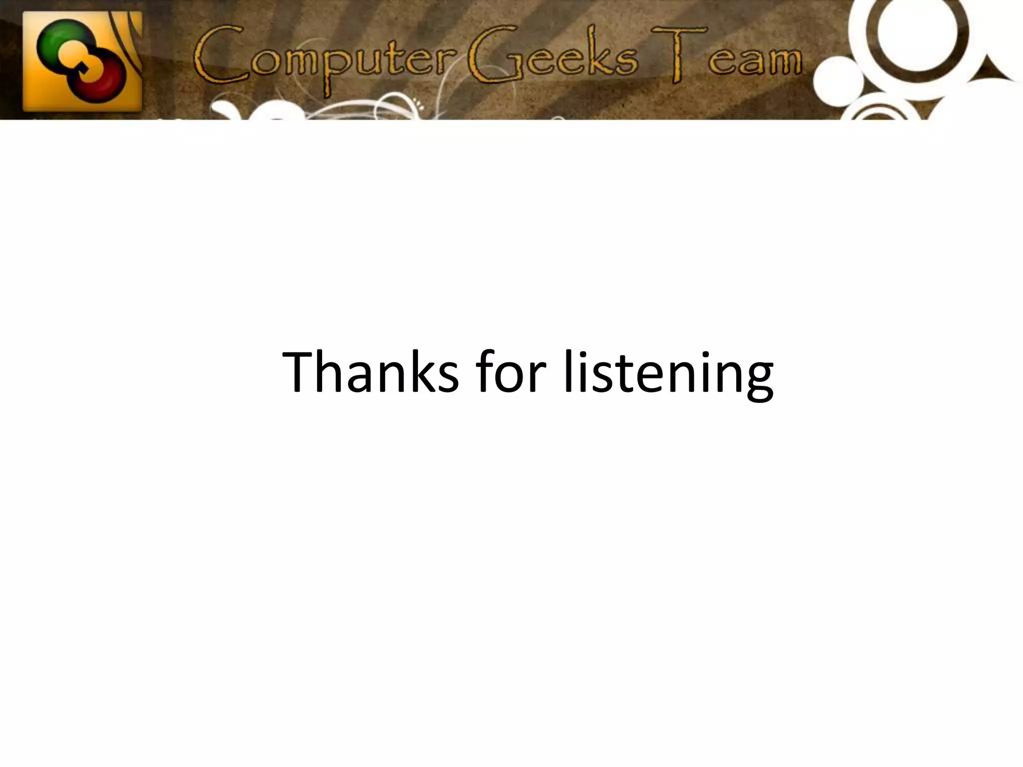 Thanks for listening