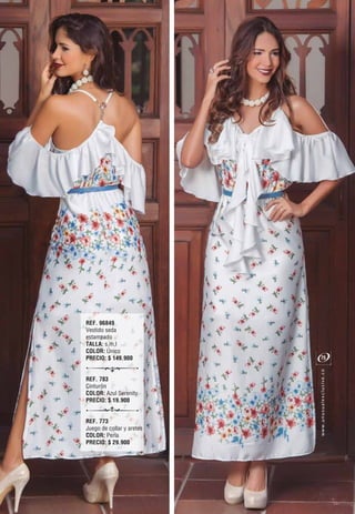 REF. 96849
Vestido seda
estampado
TALLA: s,m,l
COLOR: Único
PRECIO: $ 149.900
REF. 783
Cinturón
COLOR: Azul Serenity
PRECIO: $ 19.900
REF. 773
Juego de collar y aretes
COLOR: Perla
PRECIO: $ 29.900
oc.evisulcxelausunu.www
75
 