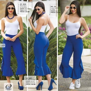REF. 734
Juego de collar
y aretes
COLOR: Azul rey
PRECIO: $ 19.900
REF. 90430
Blusa básica
en microfibra
COLOR: Negro-Blanco
TALLA: Única
PRECIO: $ 36.900
REF. 94521
Pantalón en crepe
COLOR: Azul rey
TALLA: 6,8,10,12
PRECIO: $ 99.900
"DEFINE TU ESTILO""DEFINE TU ESTILO"
12
 