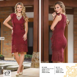 REF. 737
Juego de collar
y aretes de perlas
COLOR: Único
PRECIO: $ 29.900
REF. 96789
Vestido en blonda (Forrado)
COLOR: Vino tinto
TALLA: xs,s,m,l
PRECIO: $ 94.900
"DEFINE TU ESTILO""DEFINE TU ESTILO"
40
 