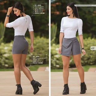 REF. 90460
Blusa en algodón
stretch decorado
COLOR: Blanco
TALLA: s,m,l,xl
PRECIO: $ 89.900
REF. 94520
Short engañador en drill
COLOR: Gris
TALLA: 8,10,12,14
PRECIO: $ 84.900
81
www.unusualexclusive.co
 