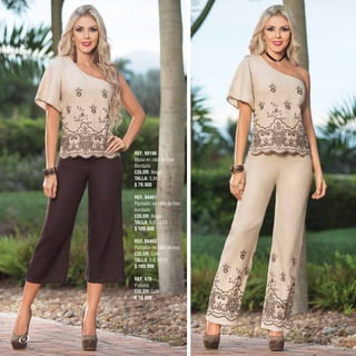 REF. 90190
Blusa en olán de lino
Bordado
COLOR: Beige
TALLA: S,M,L
$ 79.900
REF. 94461
Pantalón en olán de lino
bordado
COLOR: Beige
TALLA: 6,8,10,12
$ 109.900
REF. 94460
Pantalón en olán de lino
COLOR: Café
TALLA: 6,8,10,12
$ 109.900
REF. 676
Pulsera
COLOR: Café
$ 19.900
42
 