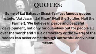 Unveiling the Legacy of Lal Bahadur Shastri A Tribute to His Life and ...