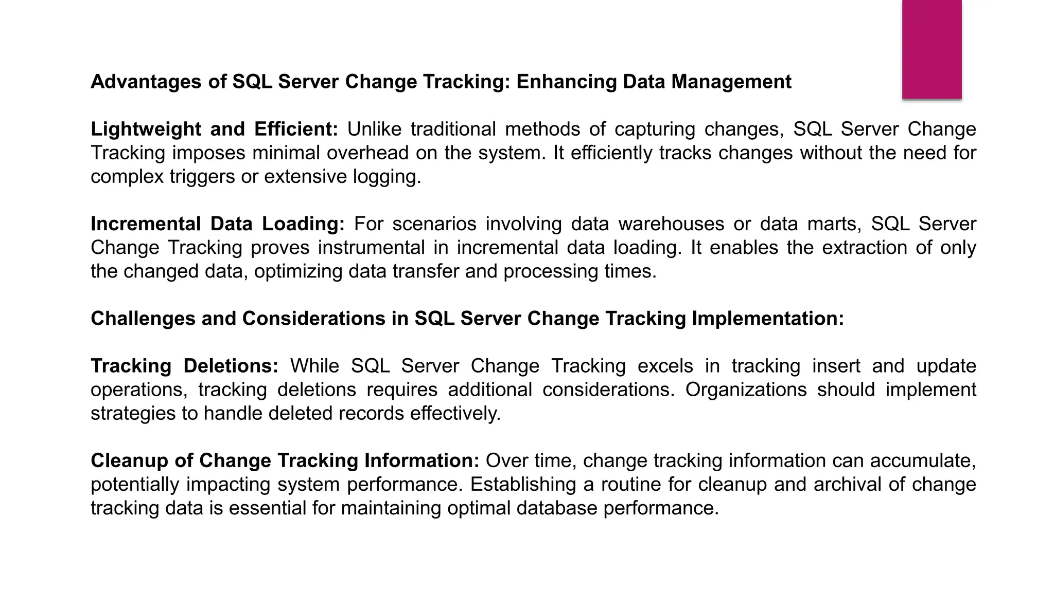 Unveiling the power of sql server change tracking pptx