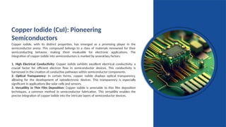 Copper Iodide Advancing Next Generation Semiconductors | PPTX