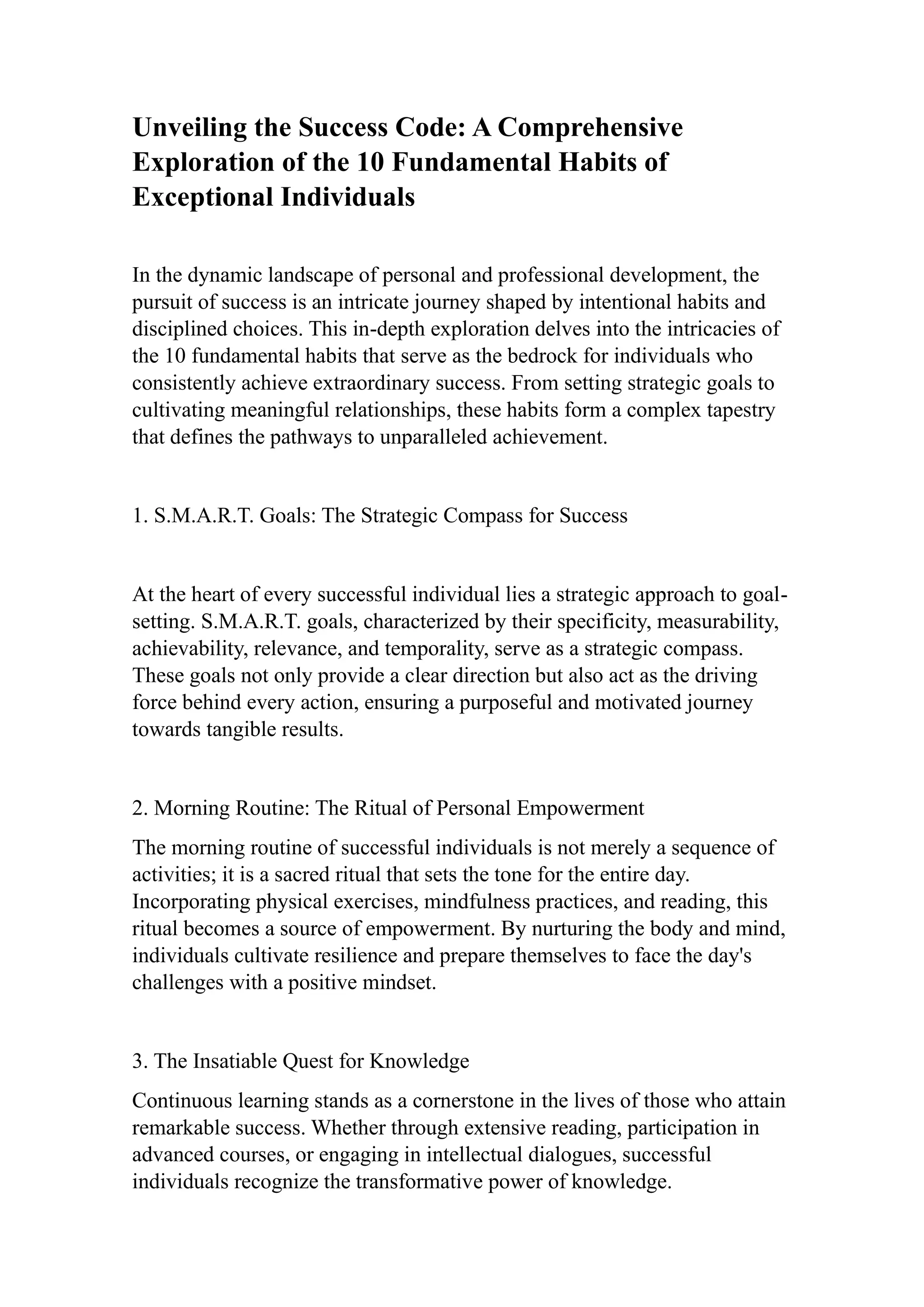 Unveiling the Success Code: A Comprehensive Exploration of the 10 ...