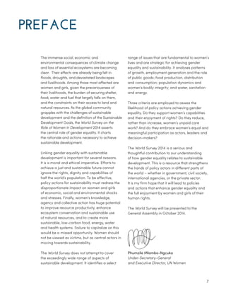 WORLD SURVEY ON THE ROLE OF WOMEN IN DEVELOPMENT 2014 GENDER EQUALITY ...
