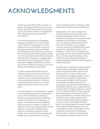 WORLD SURVEY ON THE ROLE OF WOMEN IN DEVELOPMENT 2014 GENDER EQUALITY ...