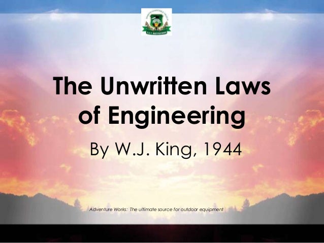UNWRITTEN LAWS OF ENGINEERING PDF DOWNLOAD UNWRITTEN LAWS OF ENGINEERING PDF DOWNLOAD