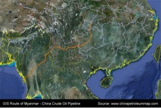 www.chinapetroleummap.comRelated
Website:
China Petroleum Map, Project Directories and ReportsRelated Data:
www.chinagasmap.comSource Website:
China Natural Gas Map, Project Directories and ReportsData Source:
2012
GIS Route of Myanmar - China Crude Oil Pipeline in China Petroleum Map, Project Directories and Reports published by ARA Research & Publications.
Myanmar - China Crude Oil Pipeline
Document Brief:
Published Year:
Document
Name:
 