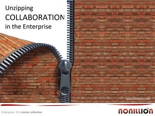 Enterprise  2.0:  starter collection Collaboration Unzipping  COLLABORATION in the Enterprise www.nonillion.com 