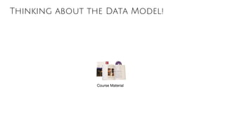 Thinking about the Data Model!
Course Material
 