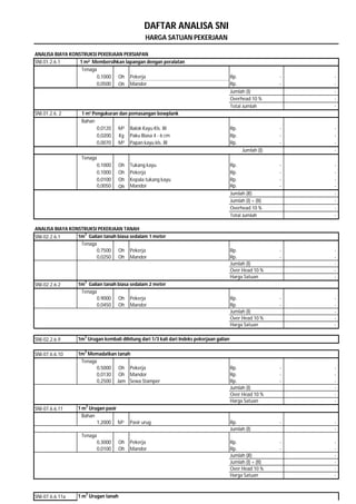 Analisa harga satuan jasa | PDF