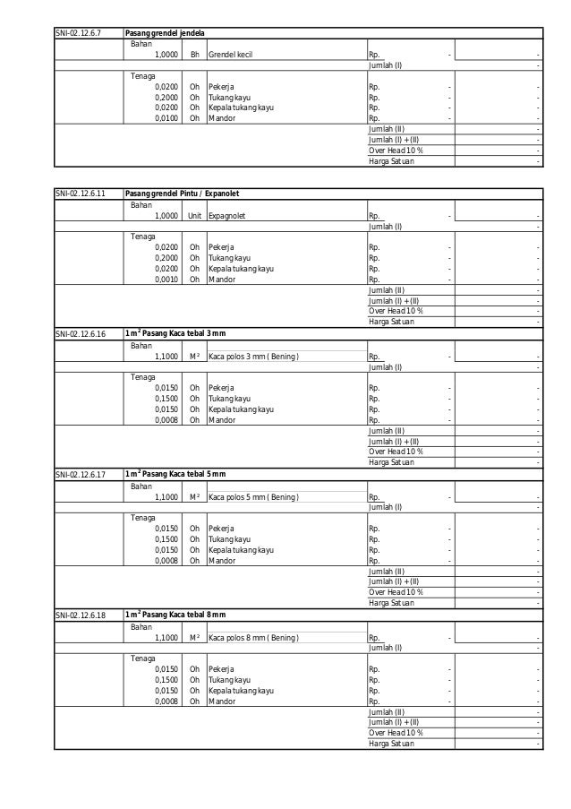 Analisa harga  satuan jasa