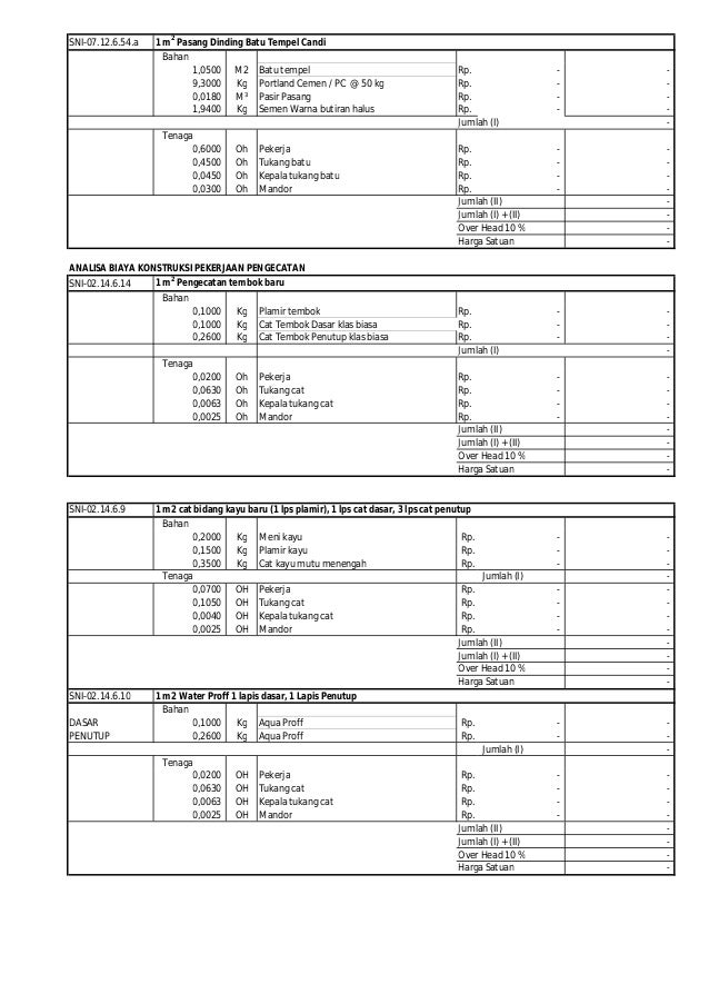  Analisa  harga  satuan  jasa