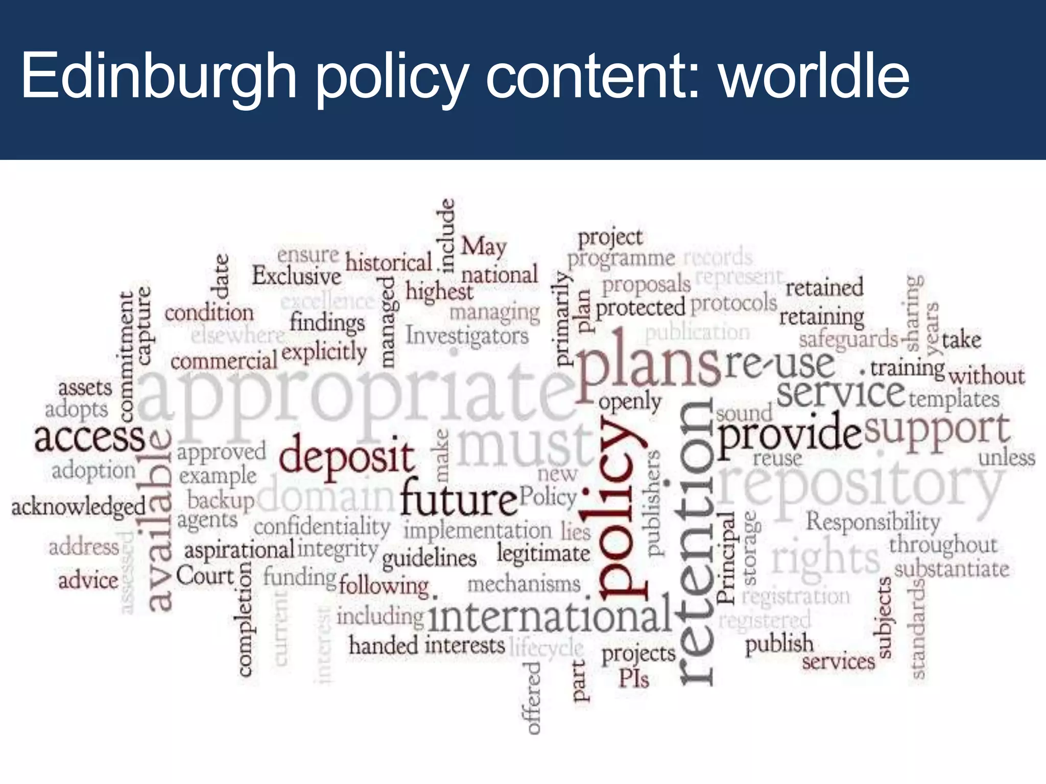 Edinburgh policy content: worldle
 