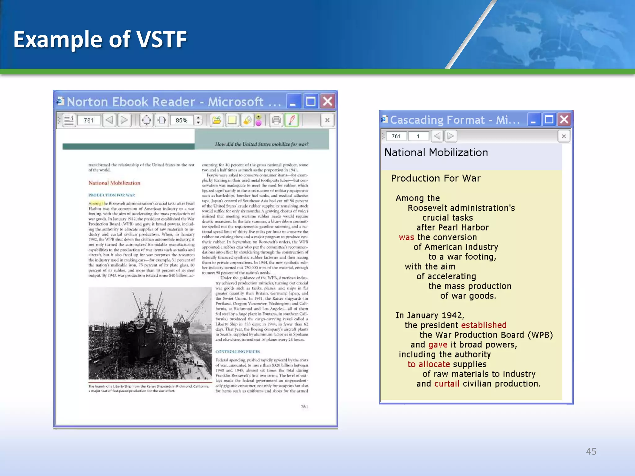 Example of VSTF




                  45
 